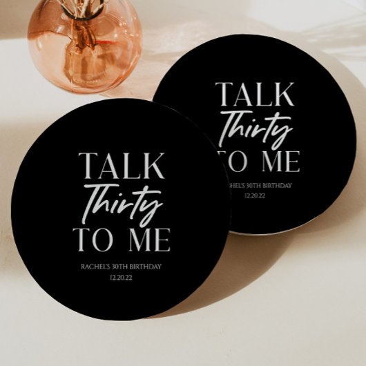 30歳ミニマルの誕生日に30歳のブラックトーク ペーパープレート