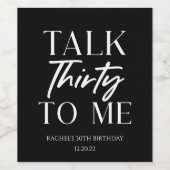 30歳ミニマルの誕生日に30歳のブラックトーク ワインラベル (シングルラベル)