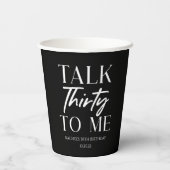 30歳ミニマルの誕生日に30歳のブラックトーク 紙コップ (裏面)