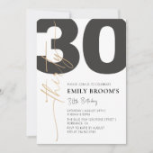 30歳ミニマルの誕生日パーティーデジカスタムタル 招待状 (正面)