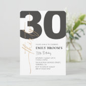 30歳ミニマルの誕生日パーティーデジカスタムタル 招待状 (スタンド正面)