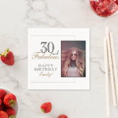 30歳モダンと30歳の誕生日の写真 スタンダードカクテルナプキン (インサイチュ)