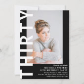 30歳モダンの写真30歳の誕生日パーティの招待状 招待状 (正面)