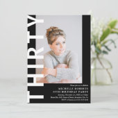 30歳モダンの写真30歳の誕生日パーティの招待状 招待状 (スタンド正面)