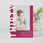 30歳モダンの写真30歳の誕生日パーティの招待状 招待状 (スタンド正面)