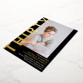 30歳モダンの写真30歳の誕生日パーティの招待状 箔招待状 (回転した状態)