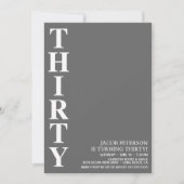 30歳モダンの写真30歳の誕生日パーティー 招待状 (正面)