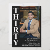 30歳モダンの写真30歳の誕生日パーティー 招待状 (正面)
