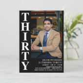 30歳モダンの写真30歳の誕生日パーティー 招待状 (スタンド正面)