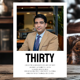 30歳モダンの写真30歳の誕生日パーティー 招待状