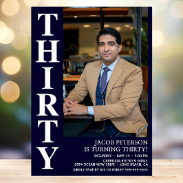 30歳モダンの写真30歳の誕生日パーティー 招待状