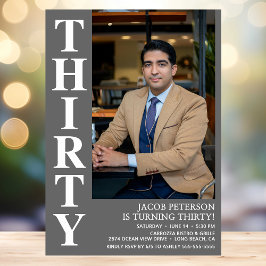 30歳モダンの写真30歳の誕生日パーティー 招待状
