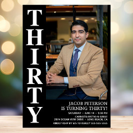 30歳モダンの写真30歳の誕生日パーティー 招待状