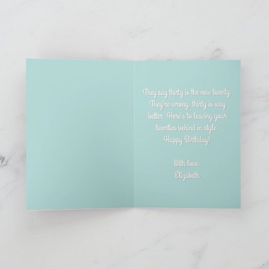 30歳モダンの女性 カード (内部)