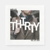 30歳モダンの誕生日の写真 スタンダードランチョンナプキン (正面)