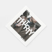 30歳モダンの誕生日の写真 スタンダードランチョンナプキン (角)