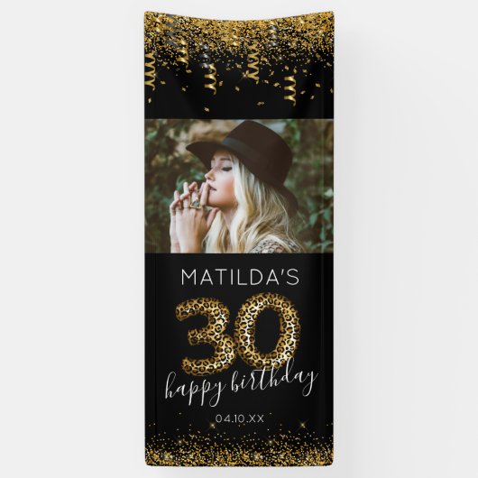 30歳モダンの誕生日パーティーバナー 横断幕 (縦)