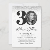 30歳モダンの誕生日パーティー写真招待状 招待状 (正面)