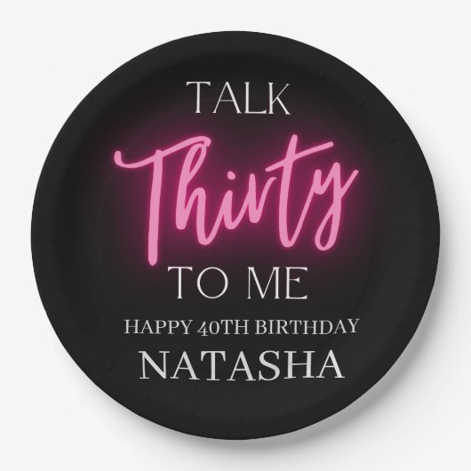 30歳モダンの誕生日パーティー ペーパープレート (正面)