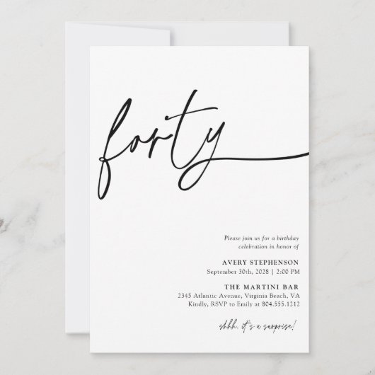 30歳モダンの誕生日パーティー 招待状 (正面)