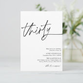 30歳モダンの誕生日パーティー 招待状 (スタンド正面)