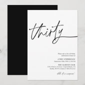 30歳モダンの誕生日パーティー 招待状 (正面/裏面)