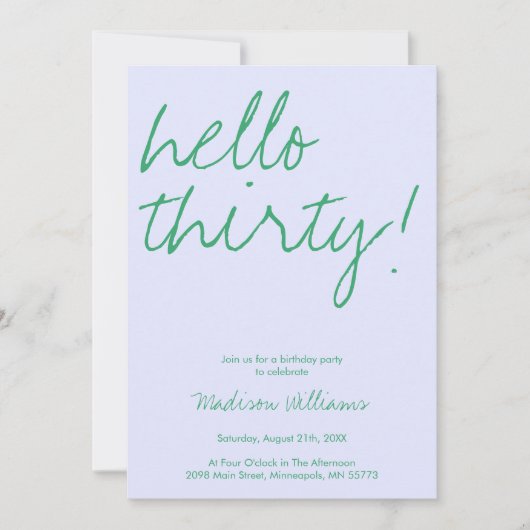 30歳モダンの誕生日招待状 招待状 (正面)