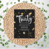 30歳モダンの誕生日白黒 |金ゴールド誕生日 招待状