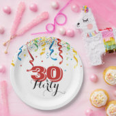 30歳モダンの誕生日30と気のあるそぶりをしたフェスティバル ペーパープレート (パーティー)