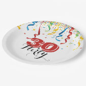 30歳モダンの誕生日30と気のあるそぶりをしたフェスティバル ペーパープレート (アングル)