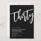 30歳モダンの誕生日 招待状 (正面)