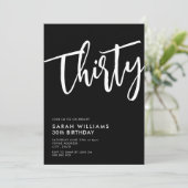 30歳モダンの誕生日 招待状 (スタンド正面)