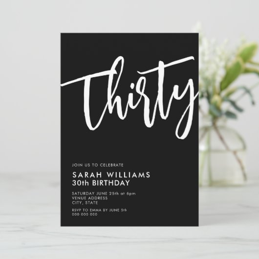 30歳モダンの誕生日 招待状 (スタンド正面)