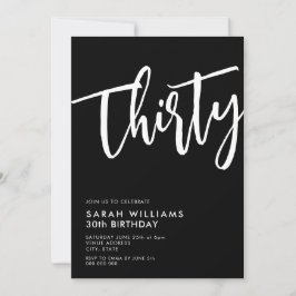 30歳モダンの誕生日 招待状