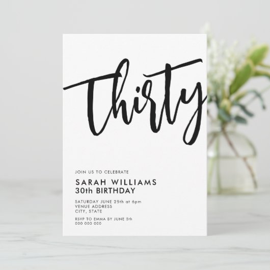 30歳モダンの誕生日 招待状 (スタンド正面)