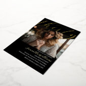 30歳モダンの黒写真30歳の誕生日の招待状 箔シーズンカード (回転した状態)