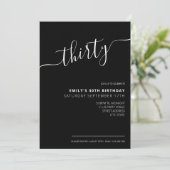 30歳モダンエレガントの誕生日の脚本 招待状 (スタンド正面)