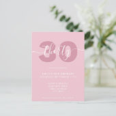 30歳モダンエレガントの誕生日招待状 ポストカード (スタンド正面)