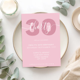 30歳モダンエレガントの誕生日招待状 招待状