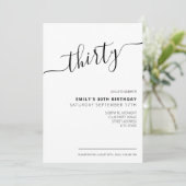 30歳モダンエレガントの誕生日招待状 招待状 (スタンド正面)