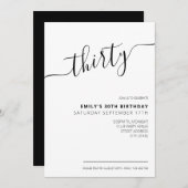 30歳モダンエレガントの誕生日招待状 招待状 (正面/裏面)