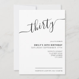 30歳モダンエレガントの誕生日招待状 招待状