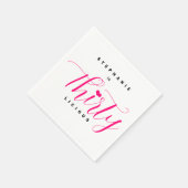 30歳モダンパーティー30歳ピンク文字 スタンダードカクテルナプキン (角)