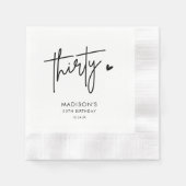 30歳モダン大人の誕生日パーティナプキンス 縁ありカクテルナプキン (正面)