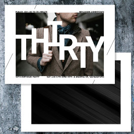 30歳モダン誕生日フォト招待状 招待状