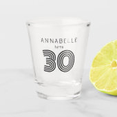 30歳モダン誕生日ブラック ショットグラス (正面)