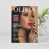 30歳ユニークの誕生日フォトマガカスタムジンカバー 招待状 (スタンド正面)