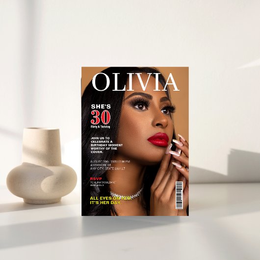 30歳ユニークの誕生日フォトマガカスタムジンカバー 招待状