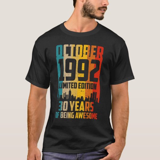 30歳ヴィンテージ1992年10月30歳 Tシャツ (正面)