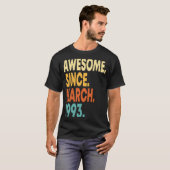 30歳ヴィンテージ1993年3月30歳の誕生日メンズW Tシャツ (正面フル)